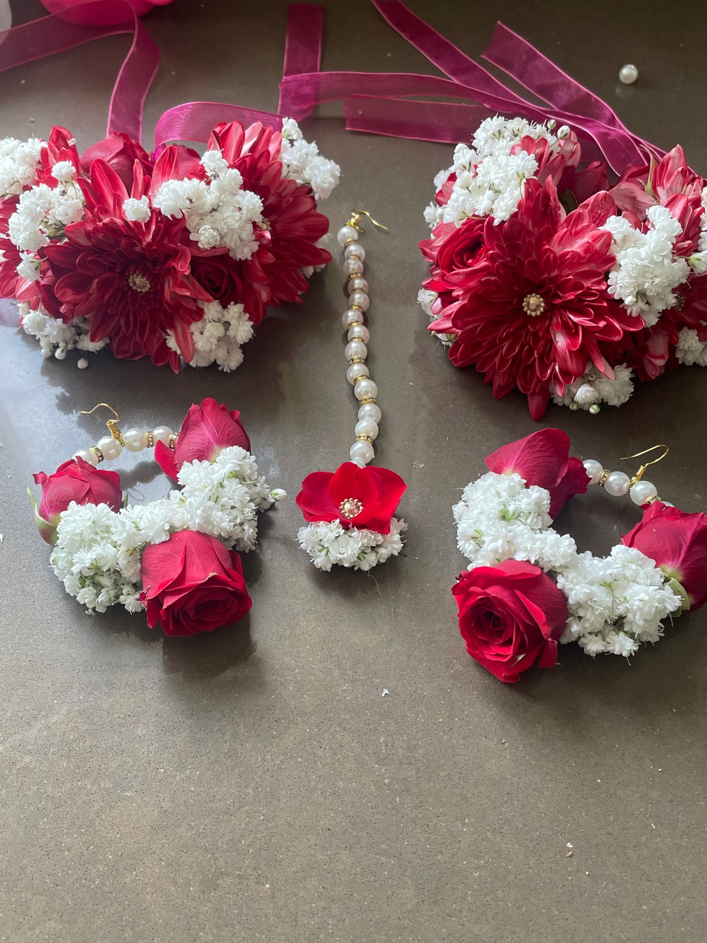 Red & White Bridal Set
