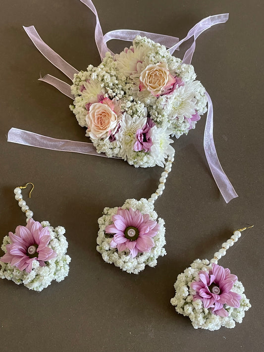 Lilac and Light Pink Bridal Set