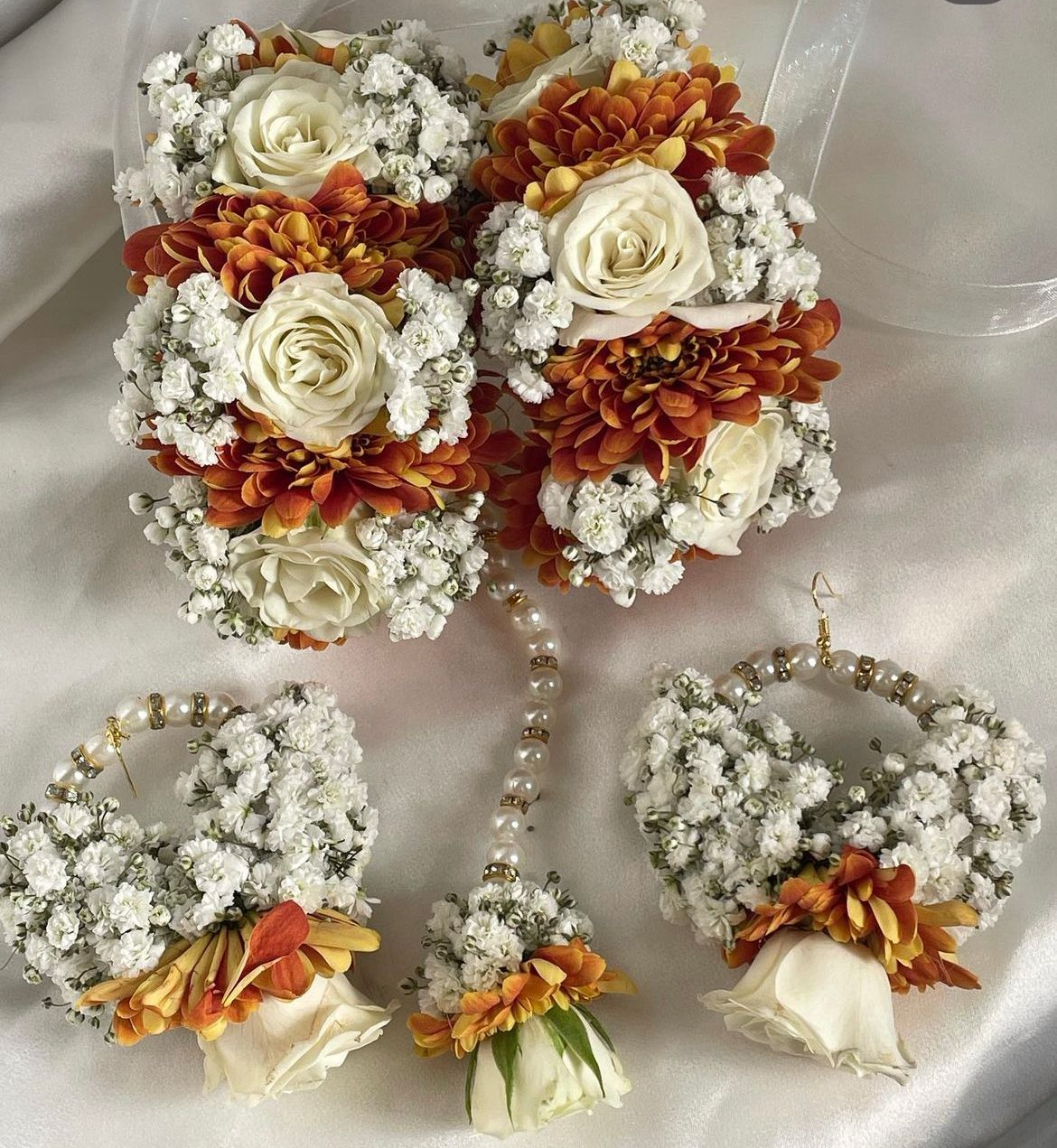 Mustard & White Bridal Set