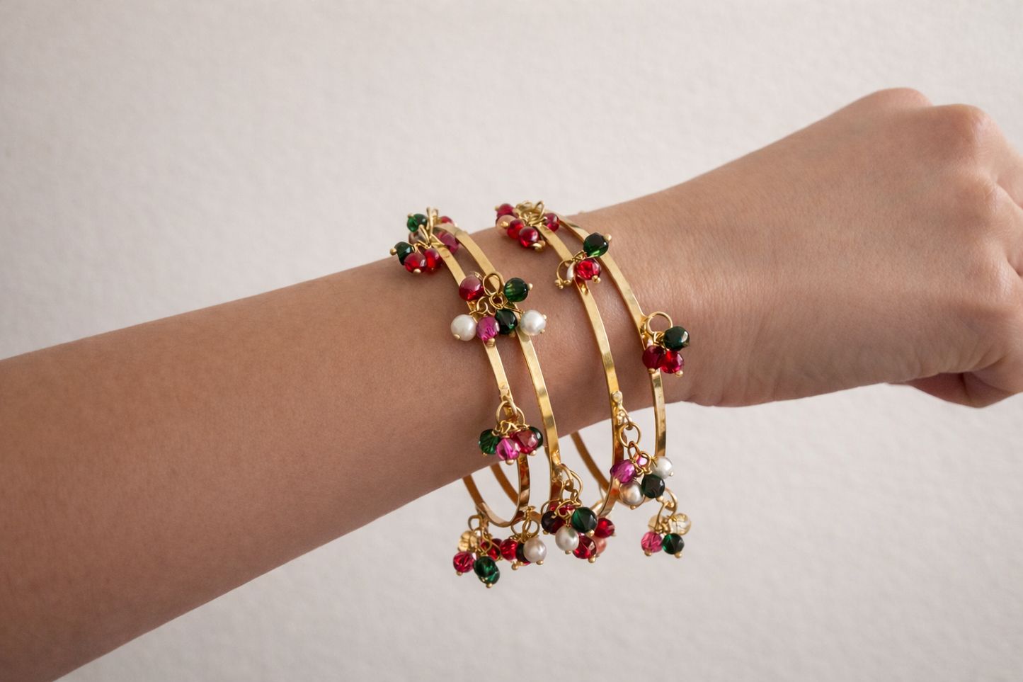 Exclusive to Hanarose Multicolor Kashmiri Bangles (Set of 4) Pre-Order Delivery up to 3 weeks
