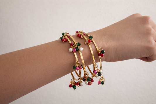 Hanarose Colored Kashmiri Bangles (Set of 4)